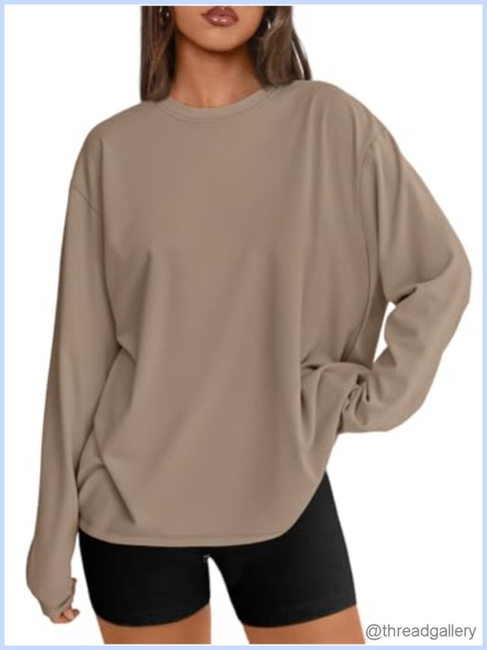 Oversized Long Sleeve T-Shirt Crew Neck Pullover Casual Top